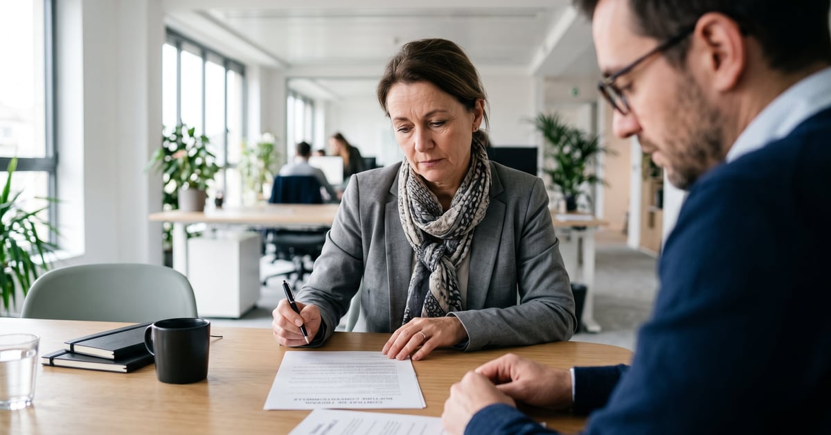 Rupture conventionnelle d'un contrat de travail : salarié et employeur signant un accord amiable