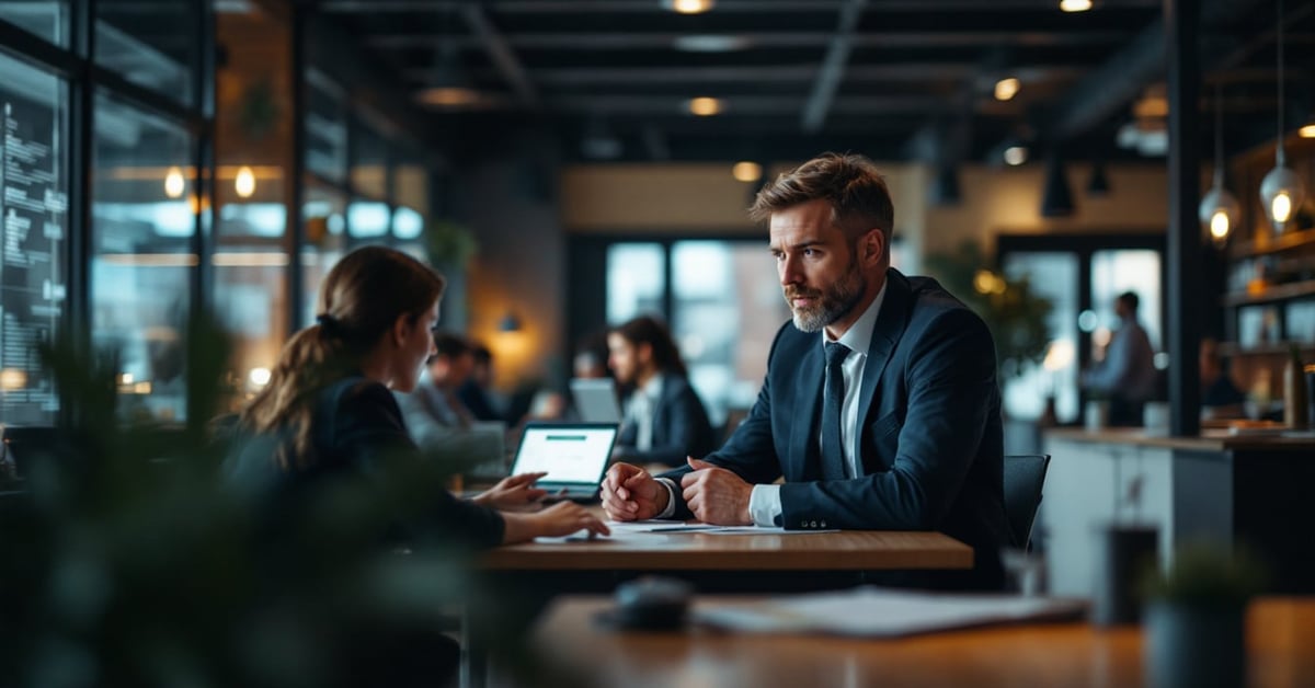Employé de la Société Générale en télétravail depuis son domicile, travaillant sur ordinateur