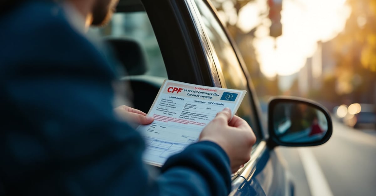 Personne consultant son compte CPF sur smartphone pour financer son permis de conduire