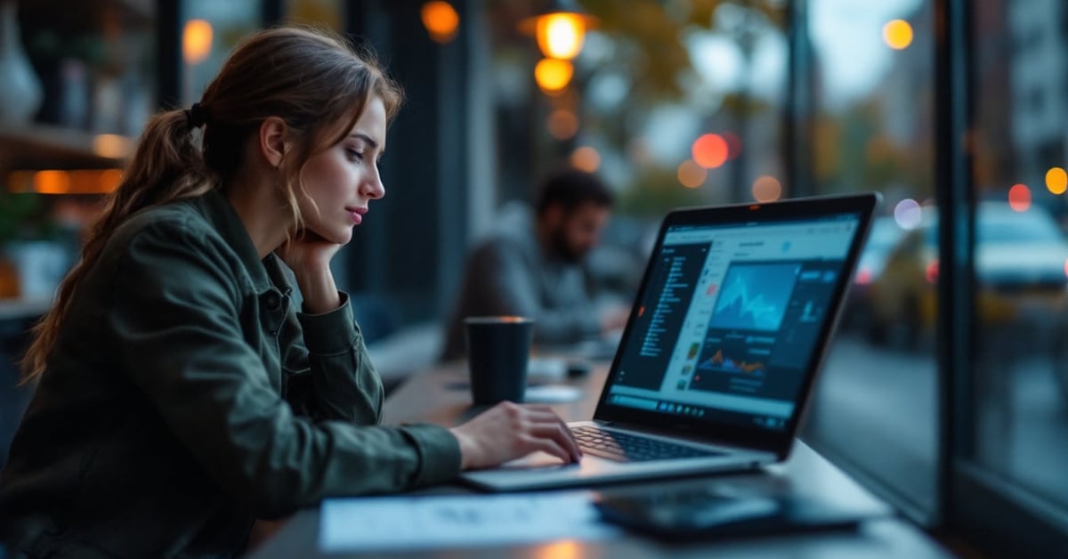 Télétravail en anglais : bureau à domicile avec ordinateur portable et environnement professionnel