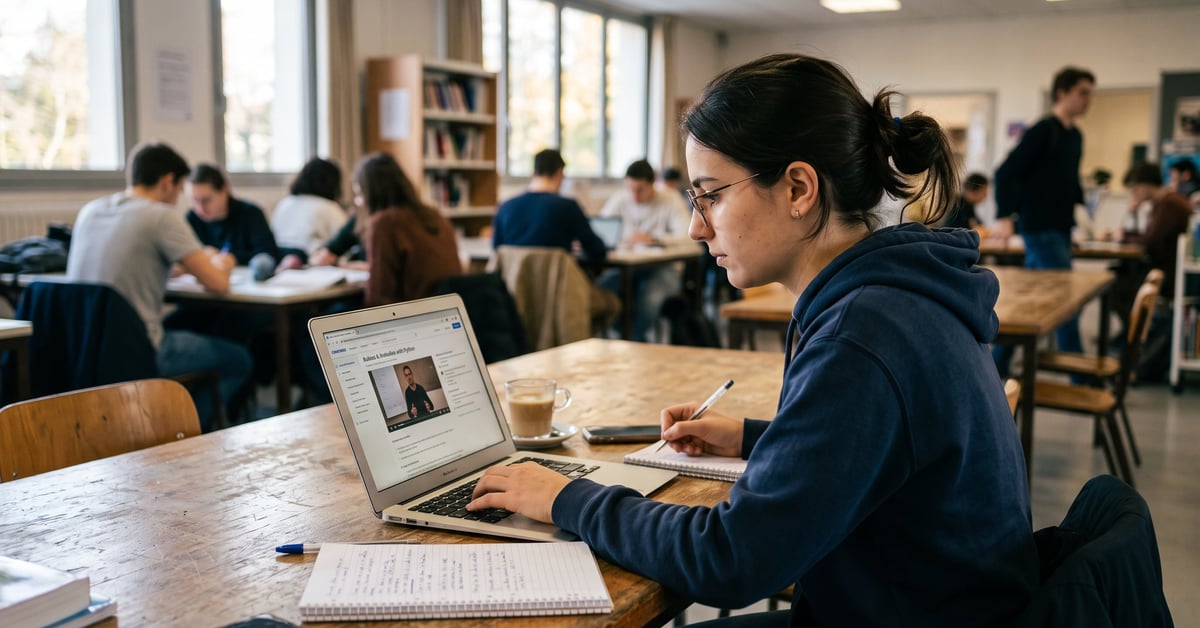 Étudiant en ligne suivant une formation Coursera avec les meilleures universités mondiales