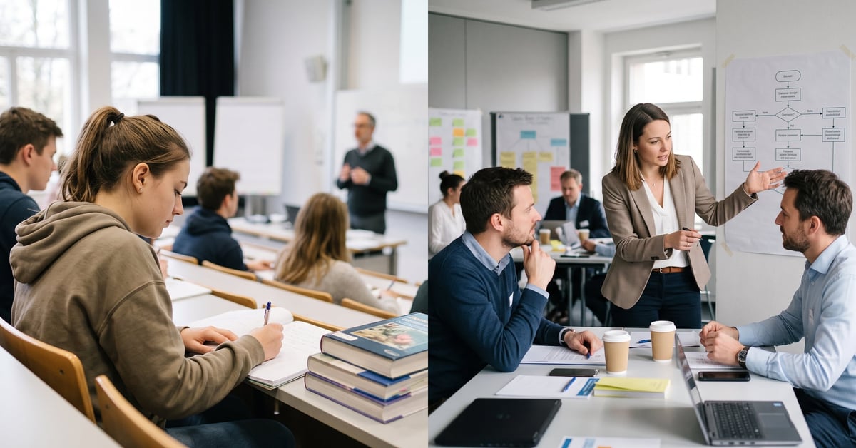Différence formation initiale et continue : deux parcours d'apprentissage comparés