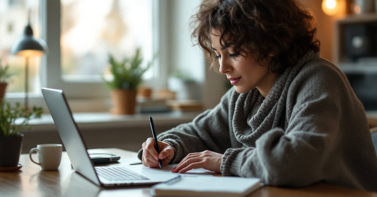 Personne consultant des ressources de psychologie en ligne gratuite sur son ordinateur portable